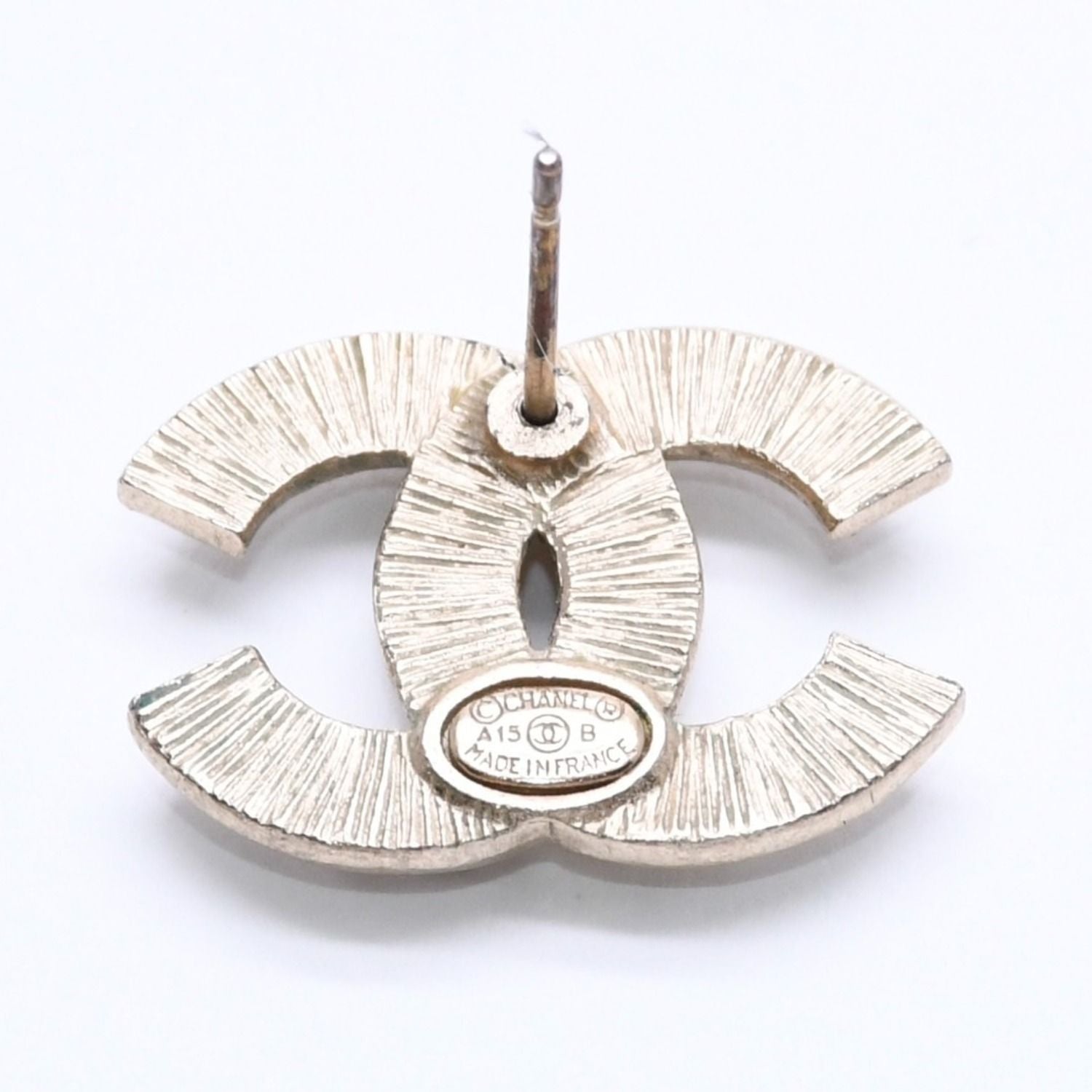 Chanel CC Logo Single Earrings Metal Silver Gold Bicolor — view 6
