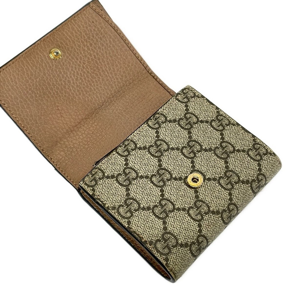 Gucci Bifold Wallet GG Marmont Beige Ivory Dark Gray Leather — view 3