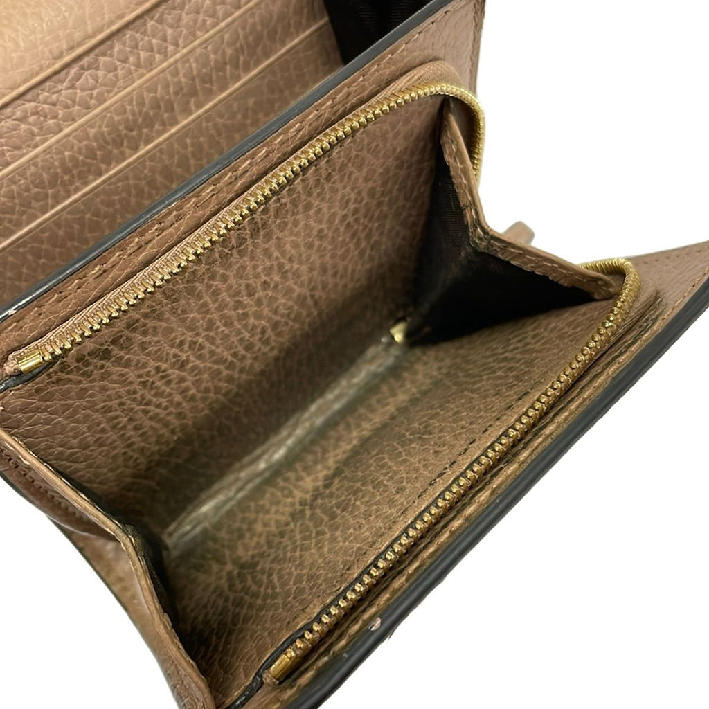 Gucci Bifold Wallet GG Marmont Beige Ivory Dark Gray Leather — view 5