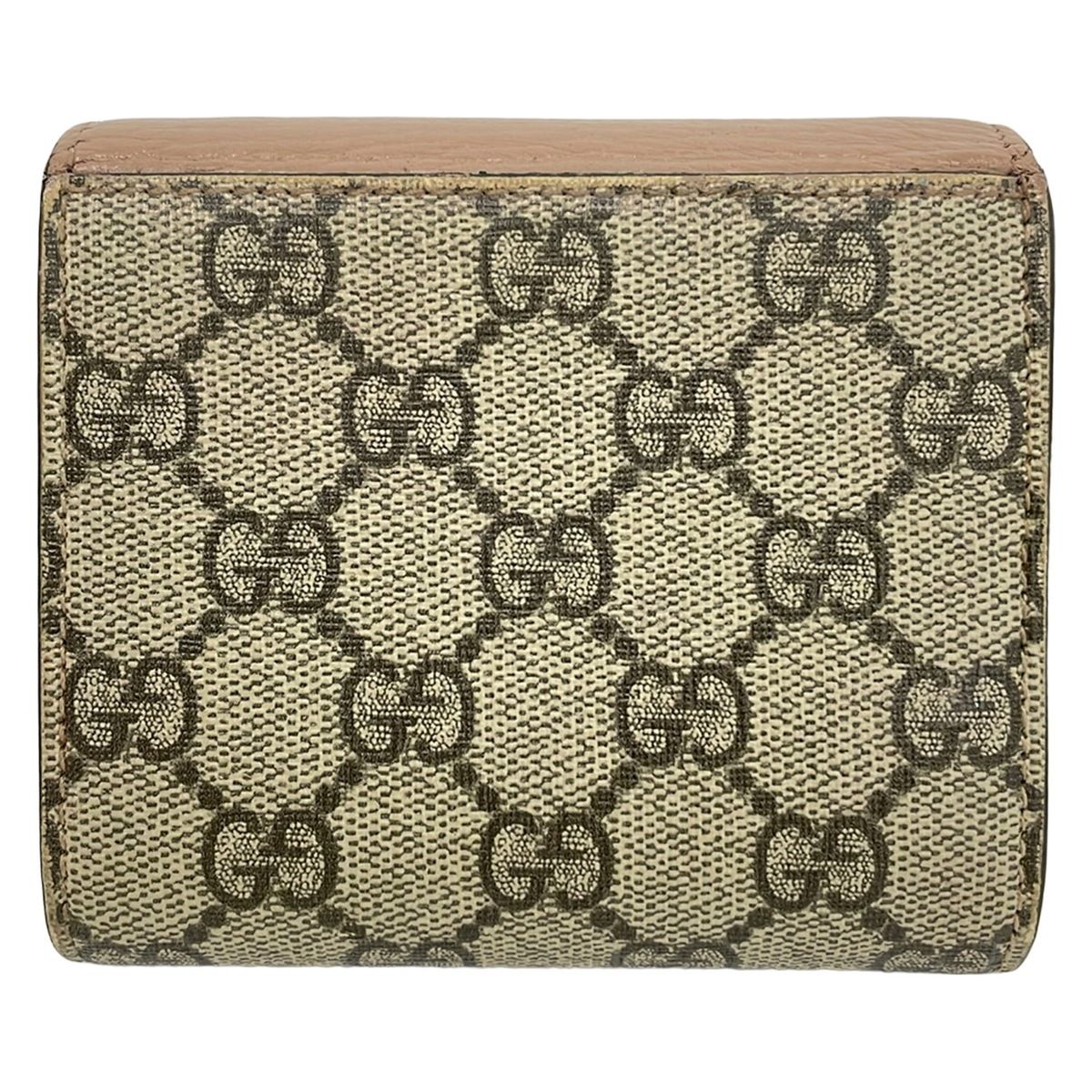 Gucci Bifold Wallet GG Marmont Beige Ivory Dark Gray Leather — view 2