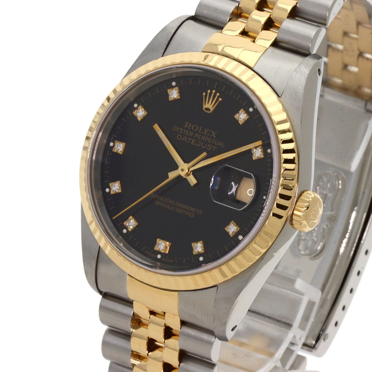 Rolex Datejust Diamond Watch SS Yellow Gold — view 3