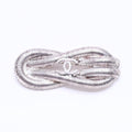 Chanel CC Logo Brooch Rope Motif 97 Metal Silver