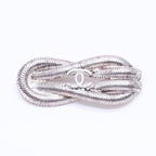 Chanel CC Logo Brooch Rope Motif 97 Metal Silver