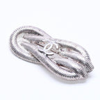 Chanel CC Logo Brooch Rope Motif 97 Metal Silver — view 2
