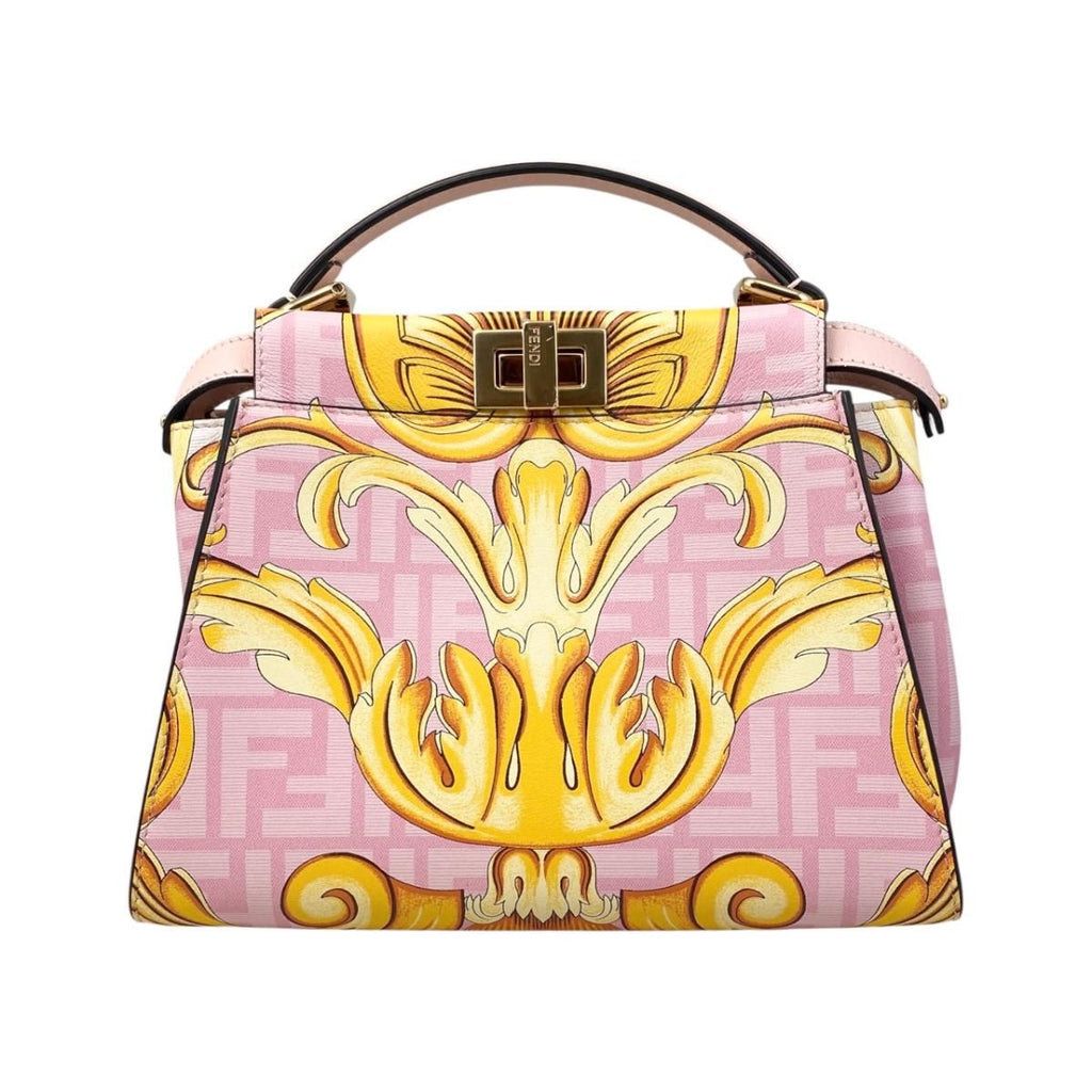 Fendi Fendace Shoulder Bag Peekaboo Mini Leather Pink White — view 2