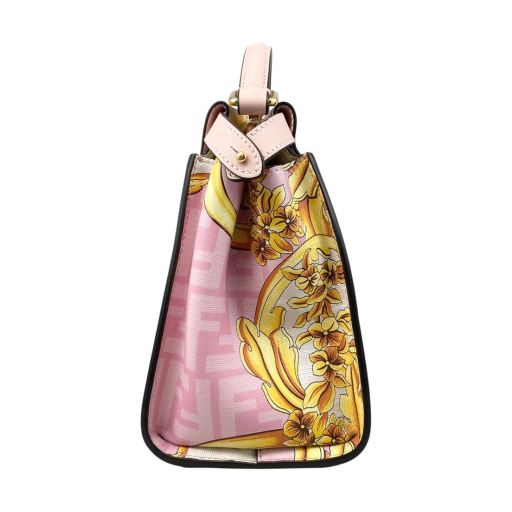 Fendi Fendace Shoulder Bag Peekaboo Mini Leather Pink White — view 4