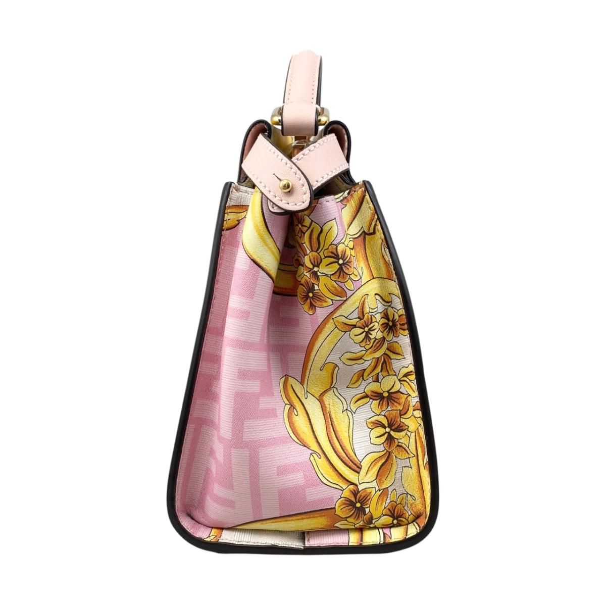 Fendi Fendace Shoulder Bag Peekaboo Mini Leather Pink White — view 4
