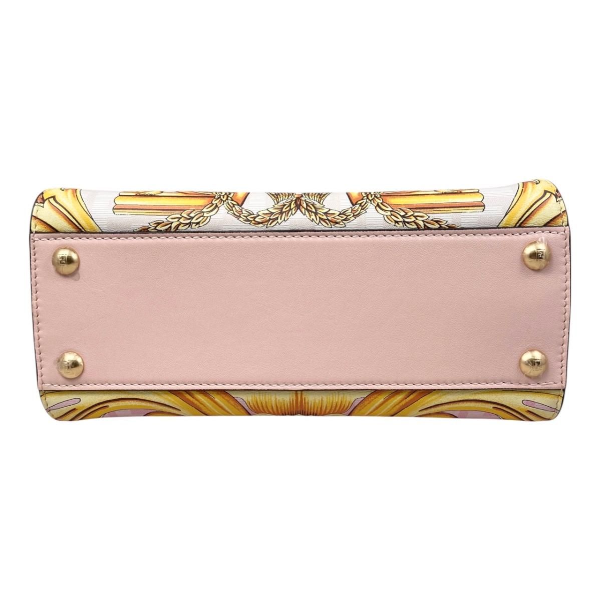 Fendi Fendace Shoulder Bag Peekaboo Mini Leather Pink White — view 5