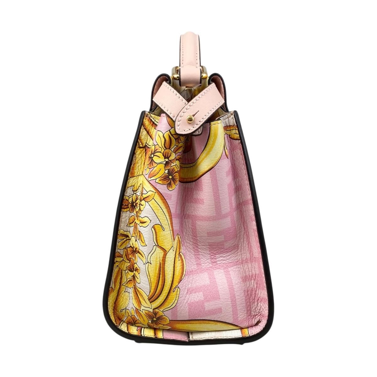 Fendi Fendace Shoulder Bag Peekaboo Mini Leather Pink White — view 3