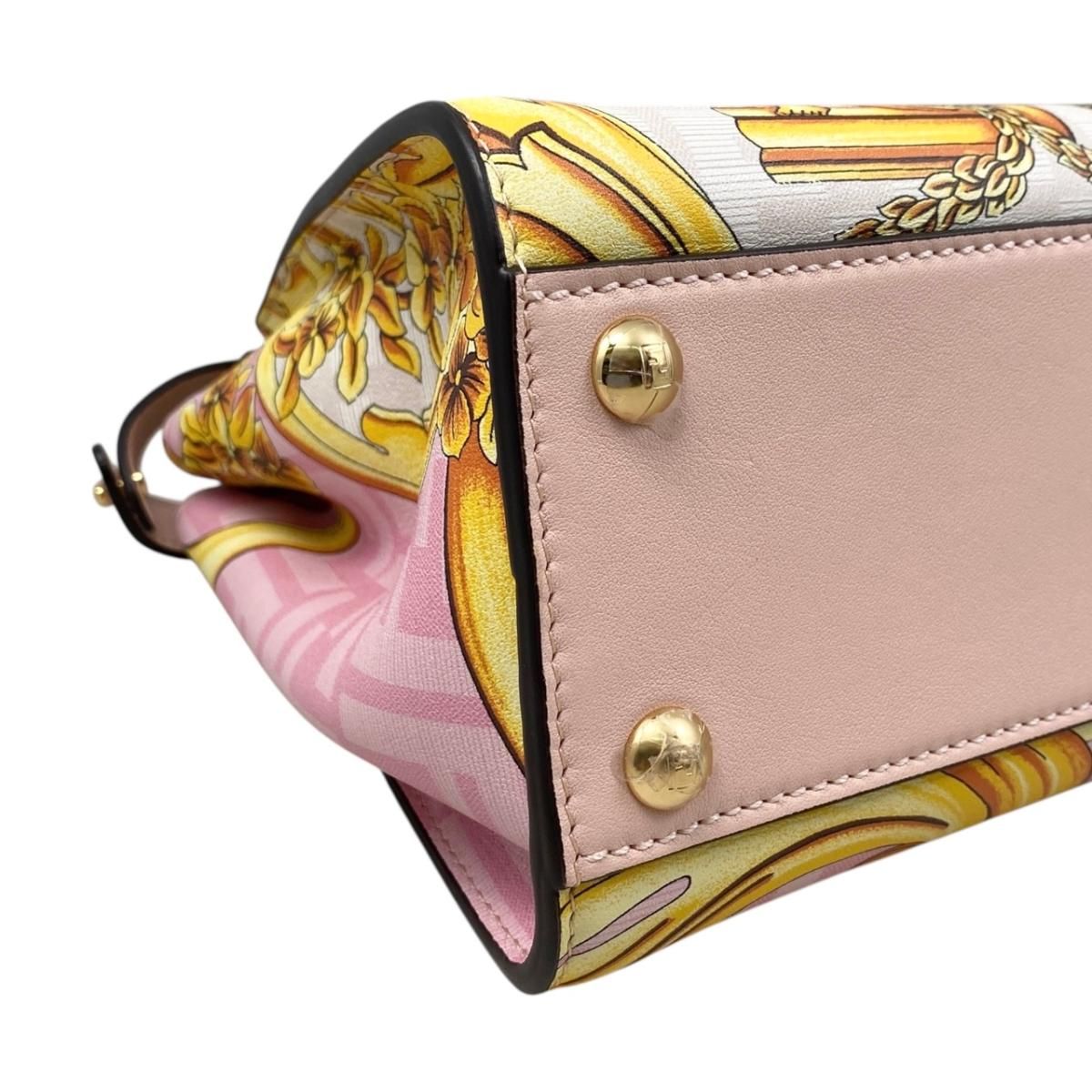 Fendi Fendace Shoulder Bag Peekaboo Mini Leather Pink White — view 6