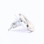Chanel Single Earrings CC Logo Silver White 01 — view 4