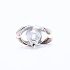 Chanel Single Earrings CC Logo Silver White 01 — view 5