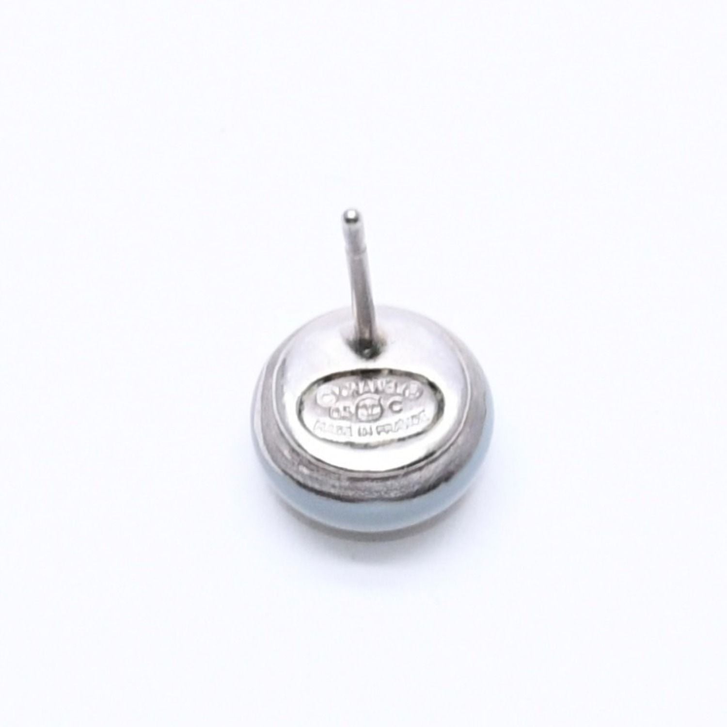 Chanel Single Earrings CC Logo Light Blue Mini 03 — view 6