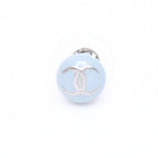 Chanel Single Earrings CC Logo Light Blue Mini 03