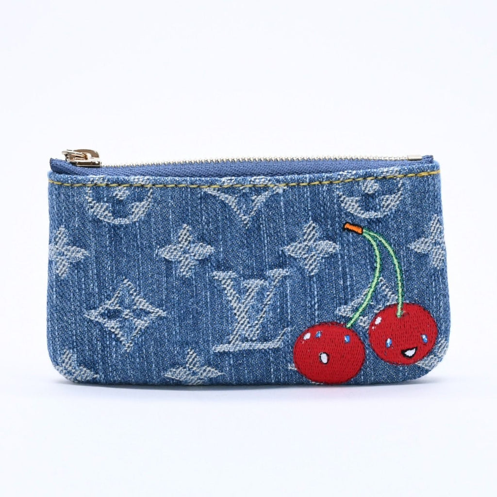 Louis Vuitton Pochette Cles Monogram Cherry Denim Coin Purse Takashi Murakami — view 2