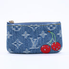 Louis Vuitton Pochette Cles Monogram Cherry Denim Coin Purse Takashi Murakami — view 2