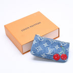 Louis Vuitton Pochette Cles Monogram Cherry Denim Coin Purse Takashi Murakami