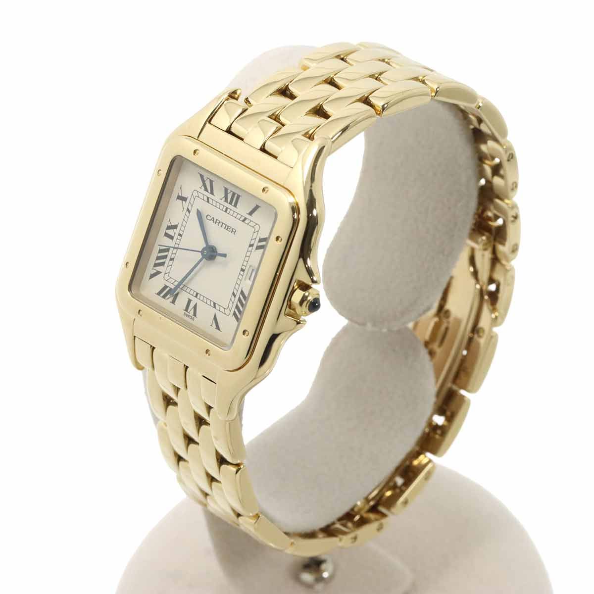 Cartier Panthere MM Date Boys Watch Ivory 18k Yellow Gold Quartz — view 2