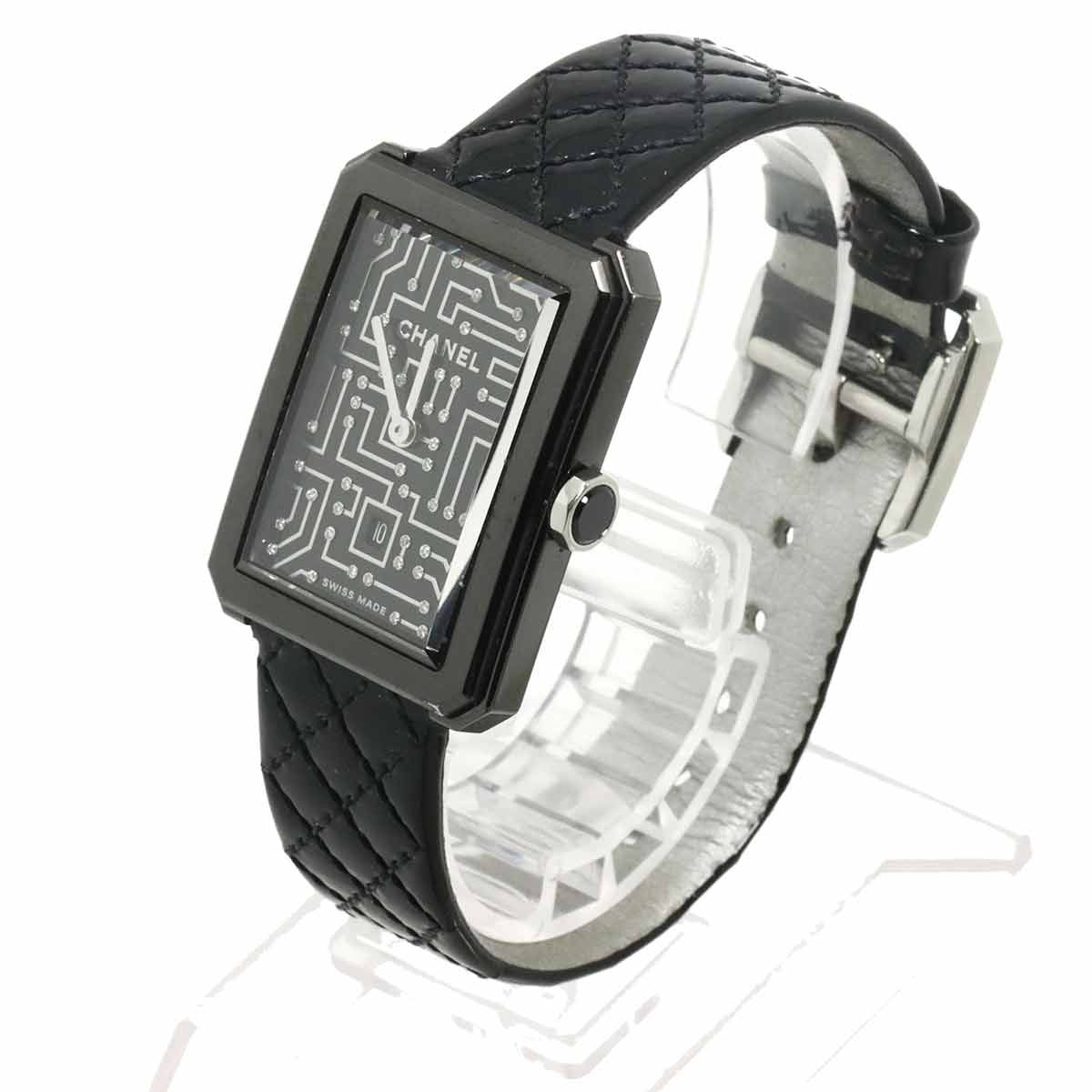 Chanel Boy Friend Cyber Data Boys Watch Diamond Date Quartz — view 2