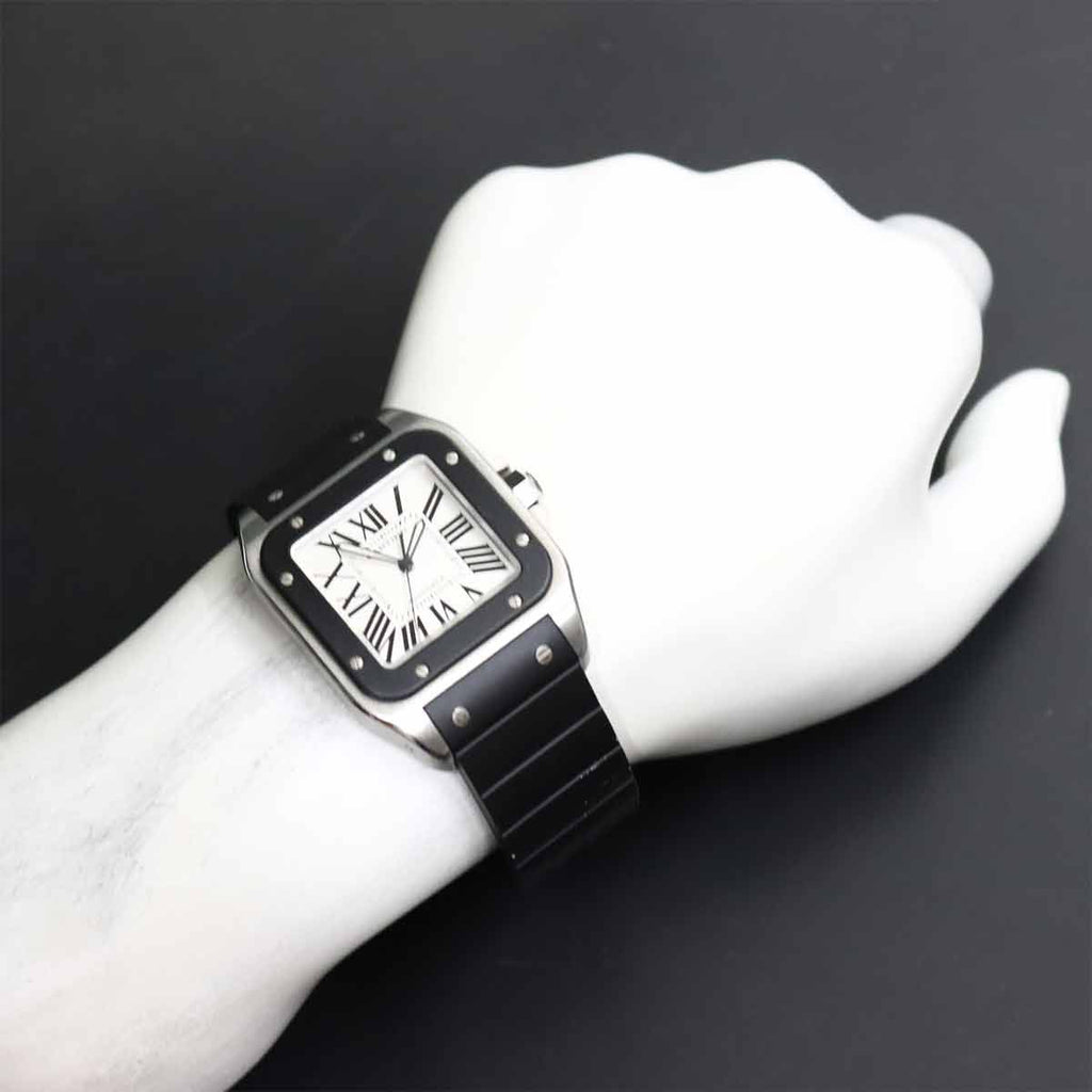 Cartier Santos 100 LM Watch Silver Automatic Winding — view 4