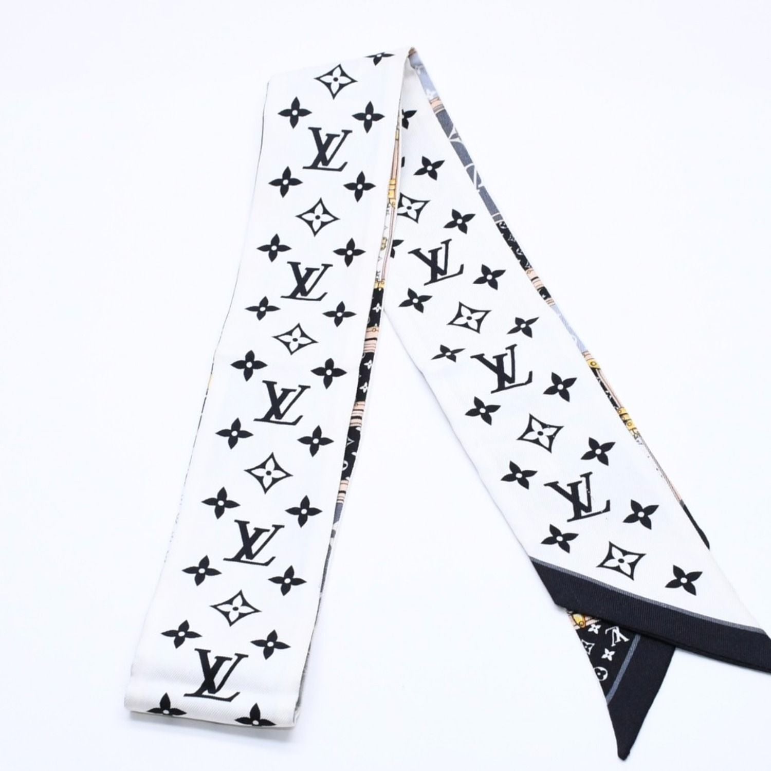 Louis Vuitton Scarf Bandeau BB Monogram Let's Go White Black Yellow — view 4