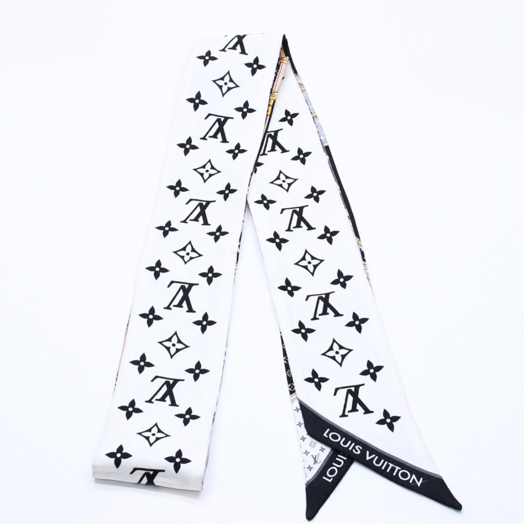Louis Vuitton Scarf Bandeau BB Monogram Let's Go White Black Yellow — view 3