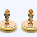 Chanel CC Logo Earrings 97 Resin Metal Gold Yellow — view 5