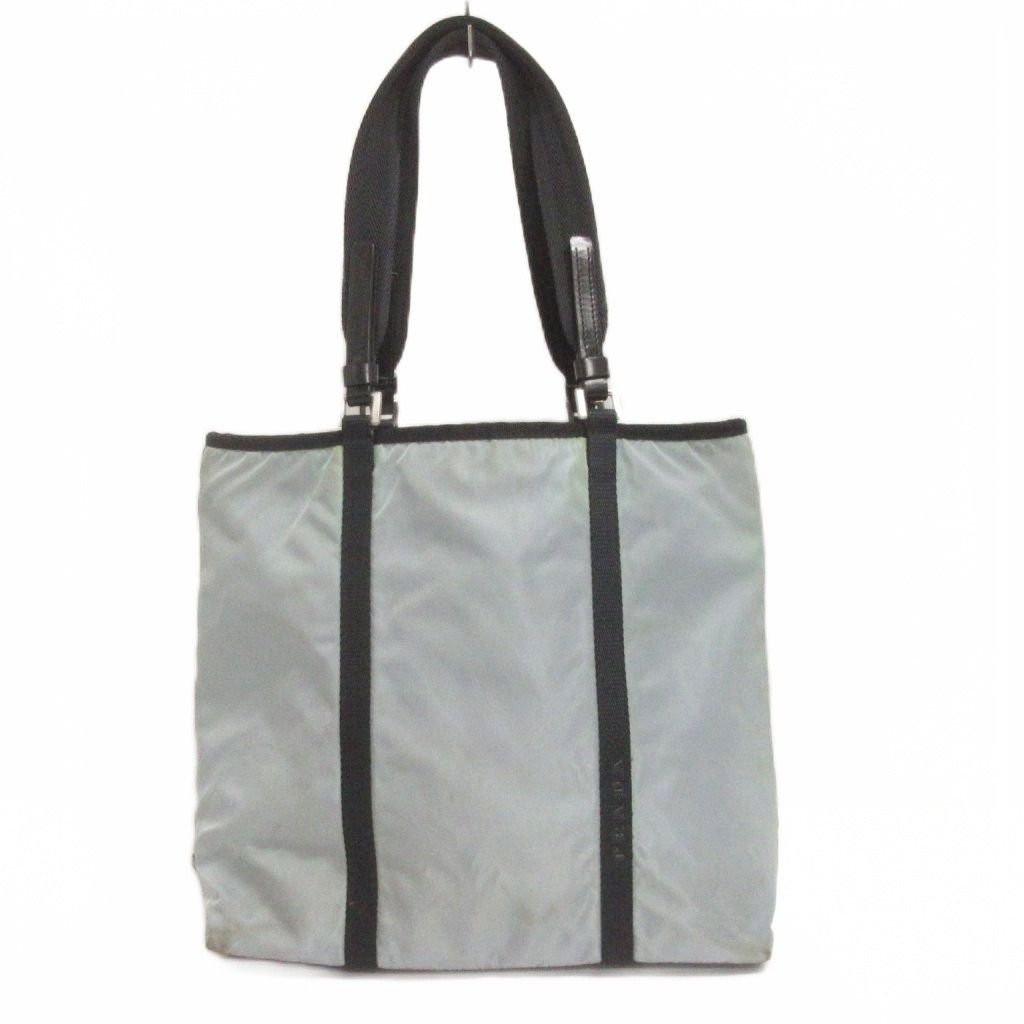Prada Tote Triangle Plate Gray