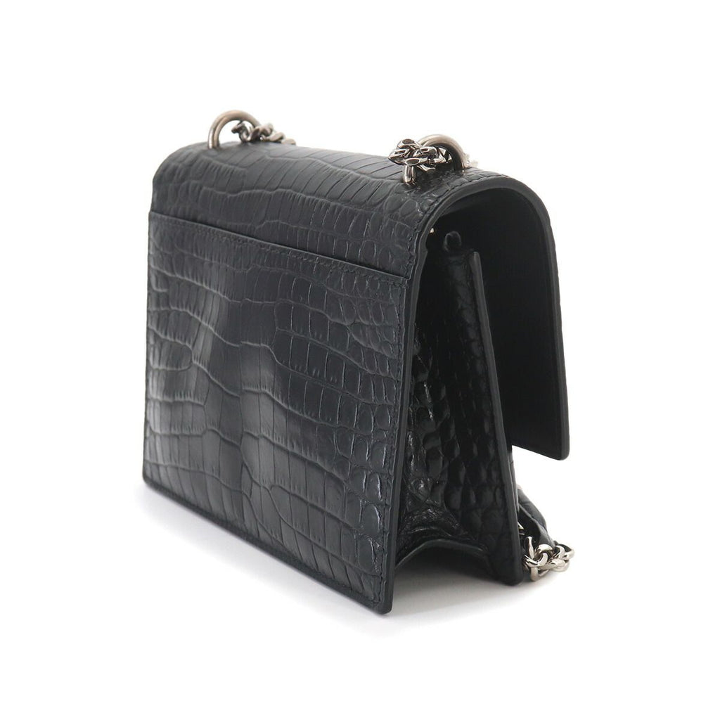 Saint Laurent Sunset Mini Chain Wallet Bifold Croco Shoulder — view 3