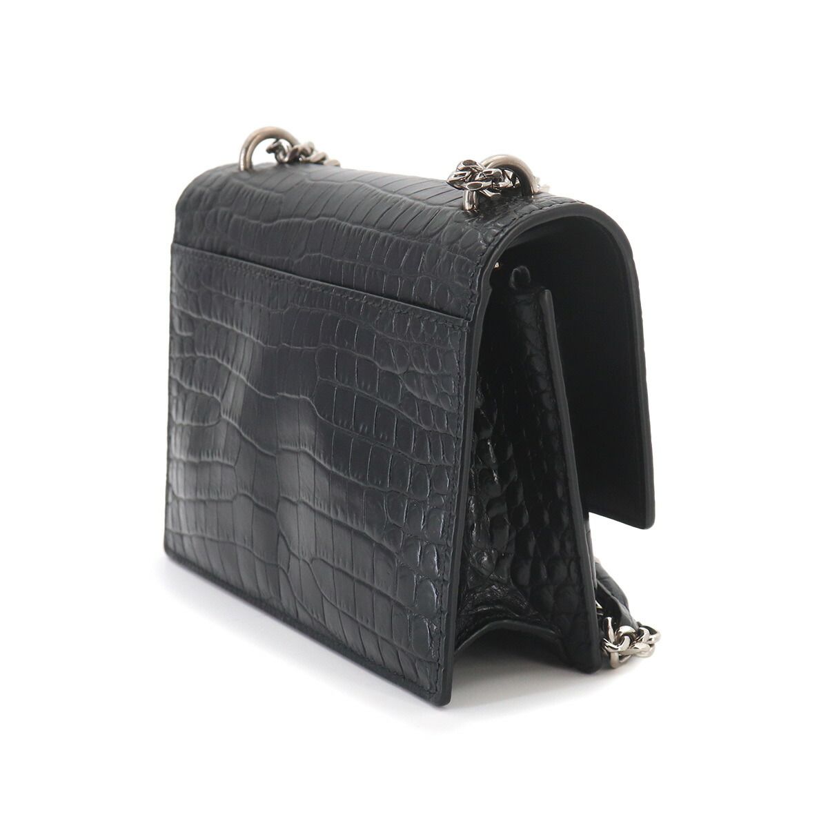 Saint Laurent Sunset Mini Chain Wallet Bifold Croco Shoulder — view 3