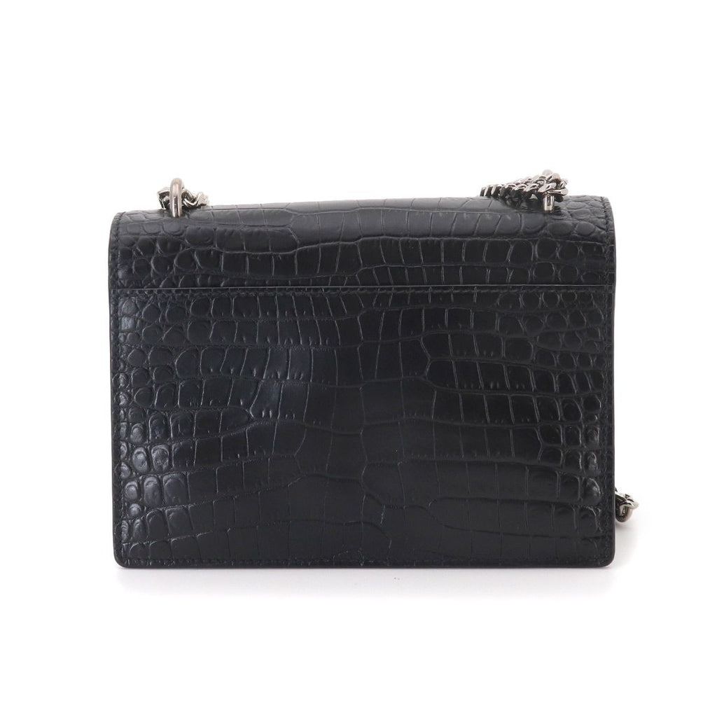 Saint Laurent Sunset Mini Chain Wallet Bifold Croco Shoulder — view 2