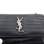 Saint Laurent Sunset Mini Chain Wallet Bifold Croco Shoulder — view 9