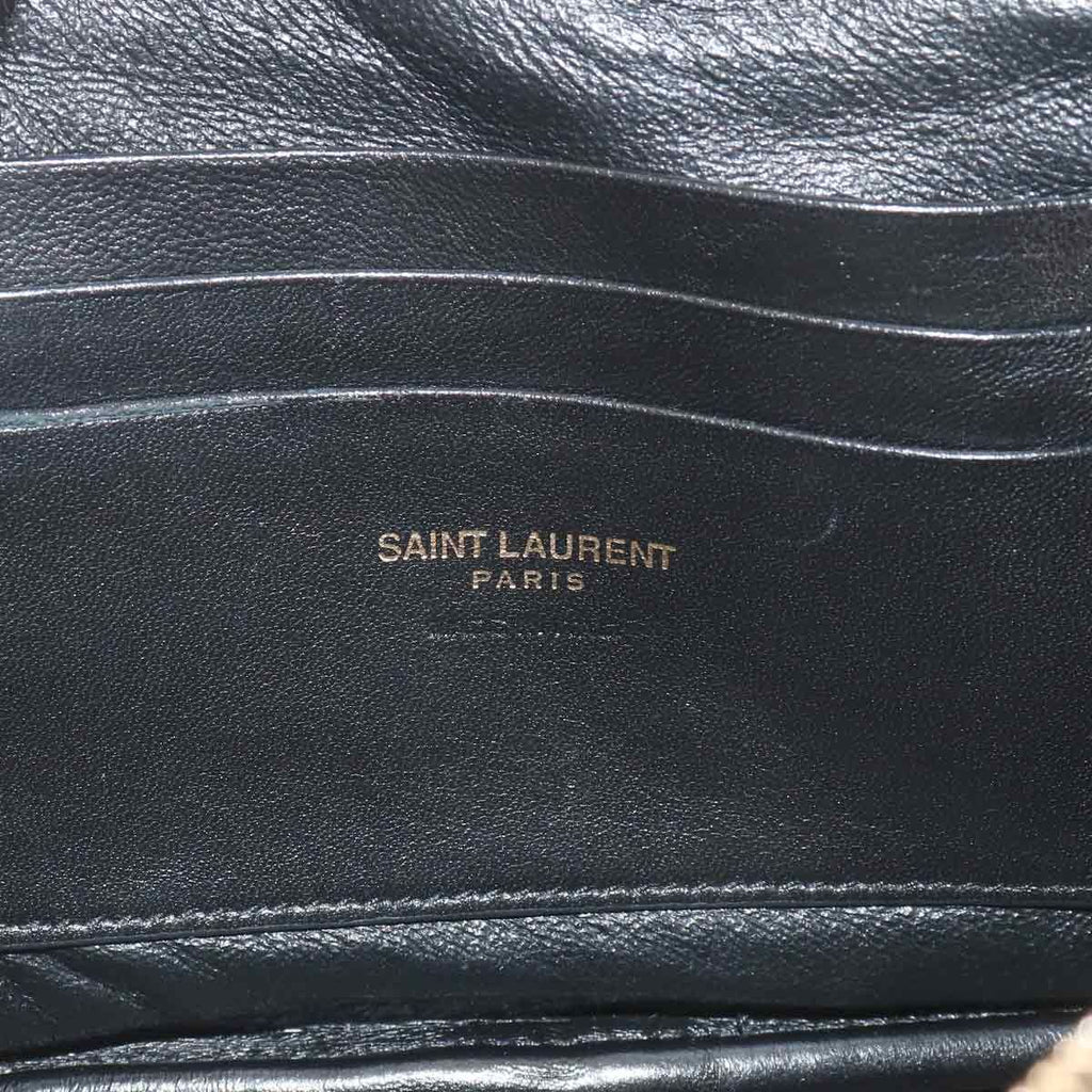 Saint Laurent Lou Chain Shoulder Bag Leather Black — view 7