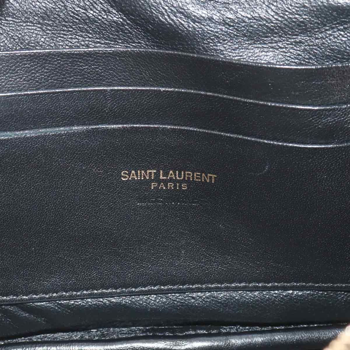 Saint Laurent Lou Chain Shoulder Bag Leather Black — view 7
