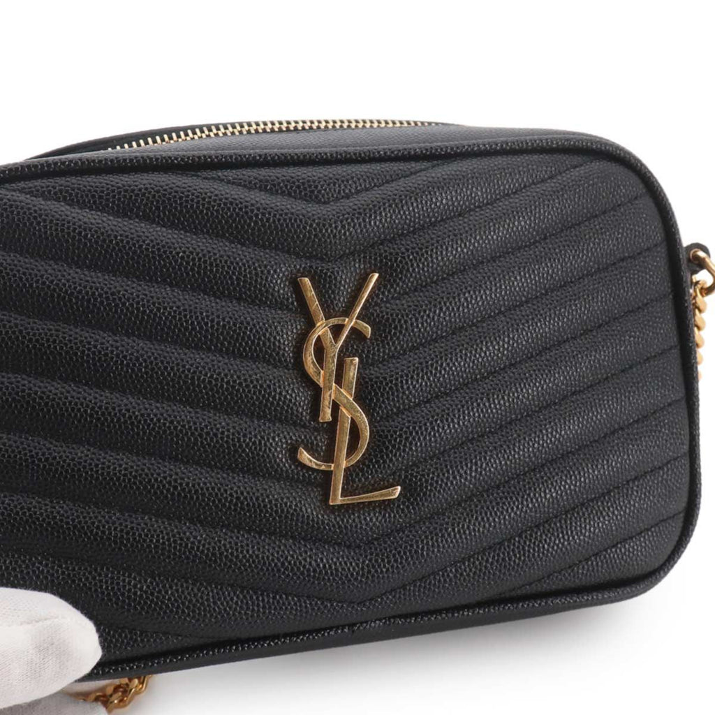 Saint Laurent Lou Chain Shoulder Bag Leather Black — view 8