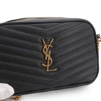 Saint Laurent Lou Chain Shoulder Bag Leather Black — view 8
