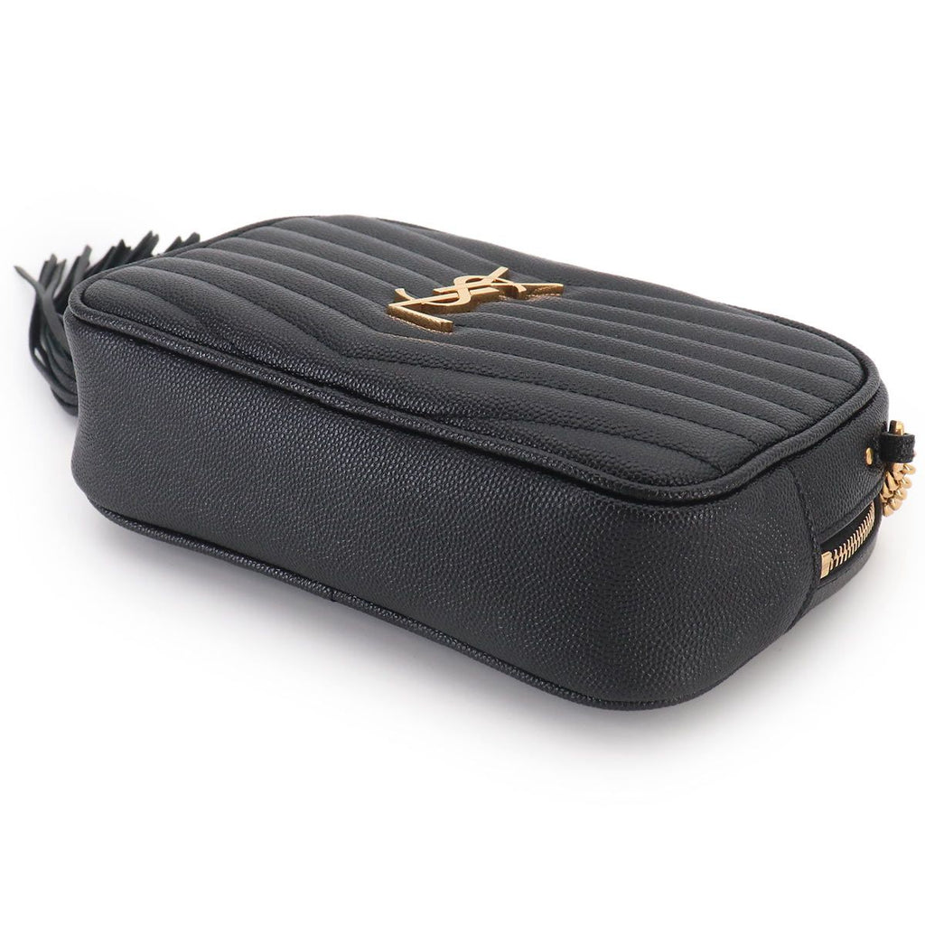 Saint Laurent Lou Chain Shoulder Bag Leather Black — view 4