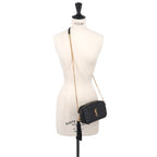 Saint Laurent Lou Chain Shoulder Bag Leather Black — view 9