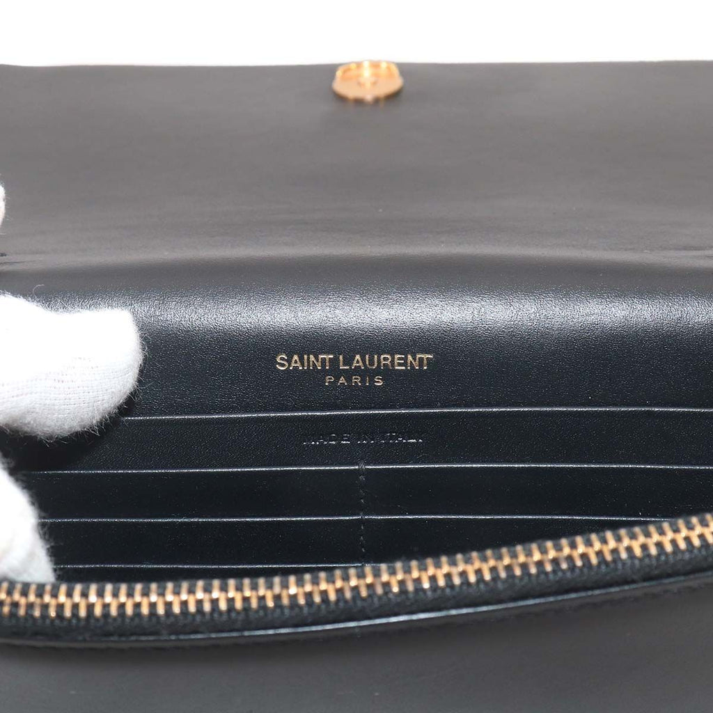 Saint Laurent Kate Chain Wallet Bifold Leather Black Shoulder — view 9