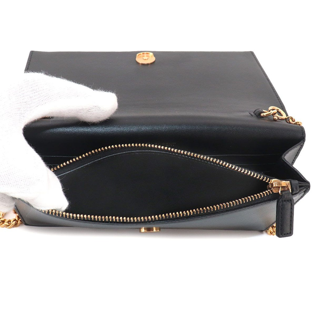Saint Laurent Kate Chain Wallet Bifold Leather Black Shoulder — view 8