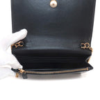 Saint Laurent Kate Chain Wallet Bifold Leather Black Shoulder — view 6