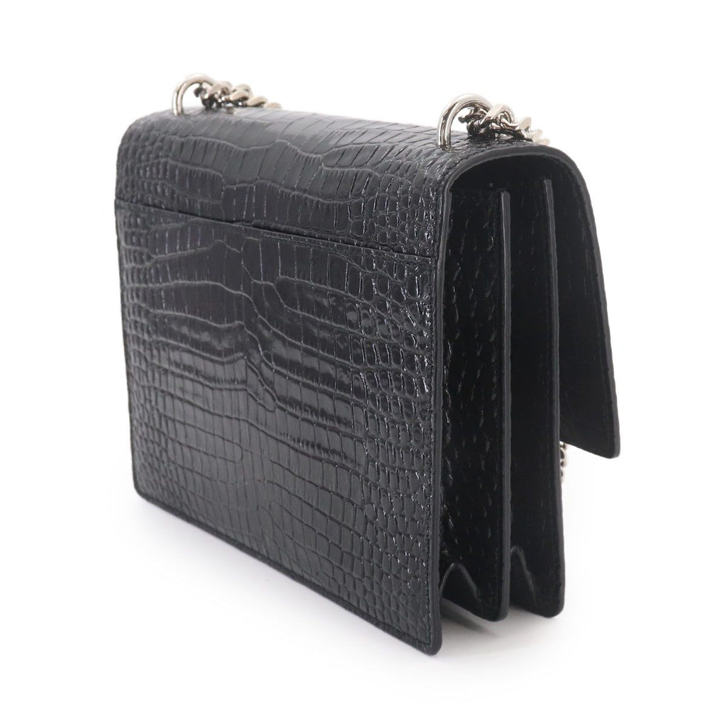 Saint Laurent Sunset Chain Shoulder Bag Croco — view 3