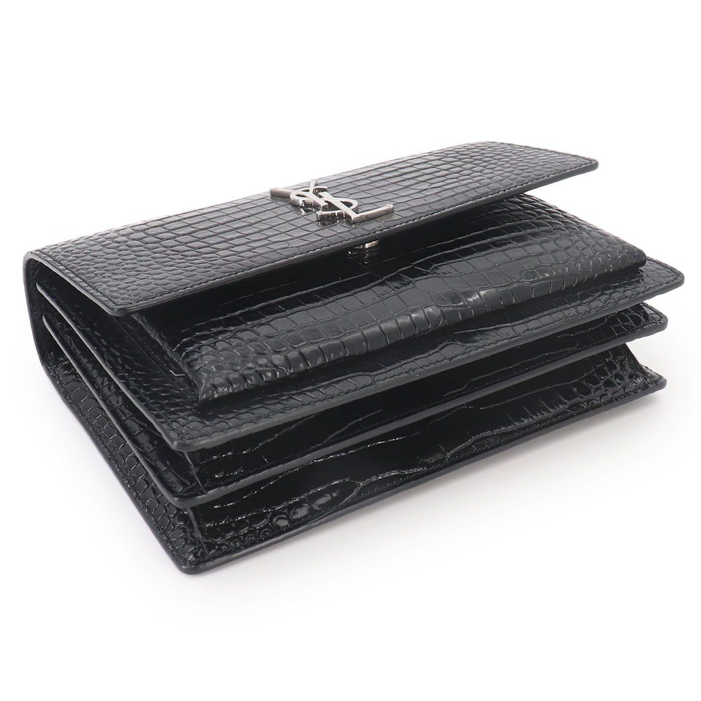 Saint Laurent Sunset Chain Shoulder Bag Croco — view 4