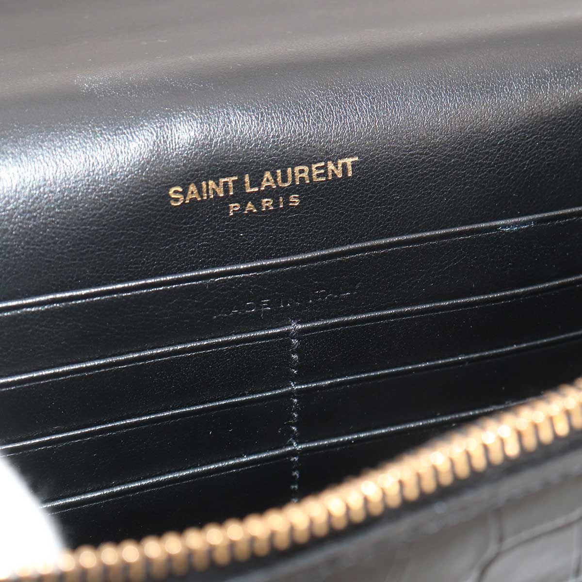 Saint Laurent Kate Chain Wallet Bifold Croco Shoulder — view 8