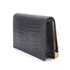 Saint Laurent Kate Chain Wallet Bifold Croco Shoulder — view 3