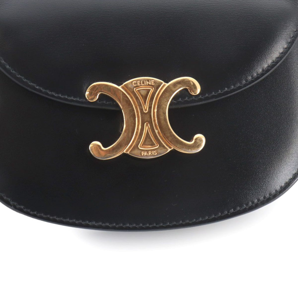 Celine Triomphe Mini Besace Clair 2-Way Bag Leather Black — view 9