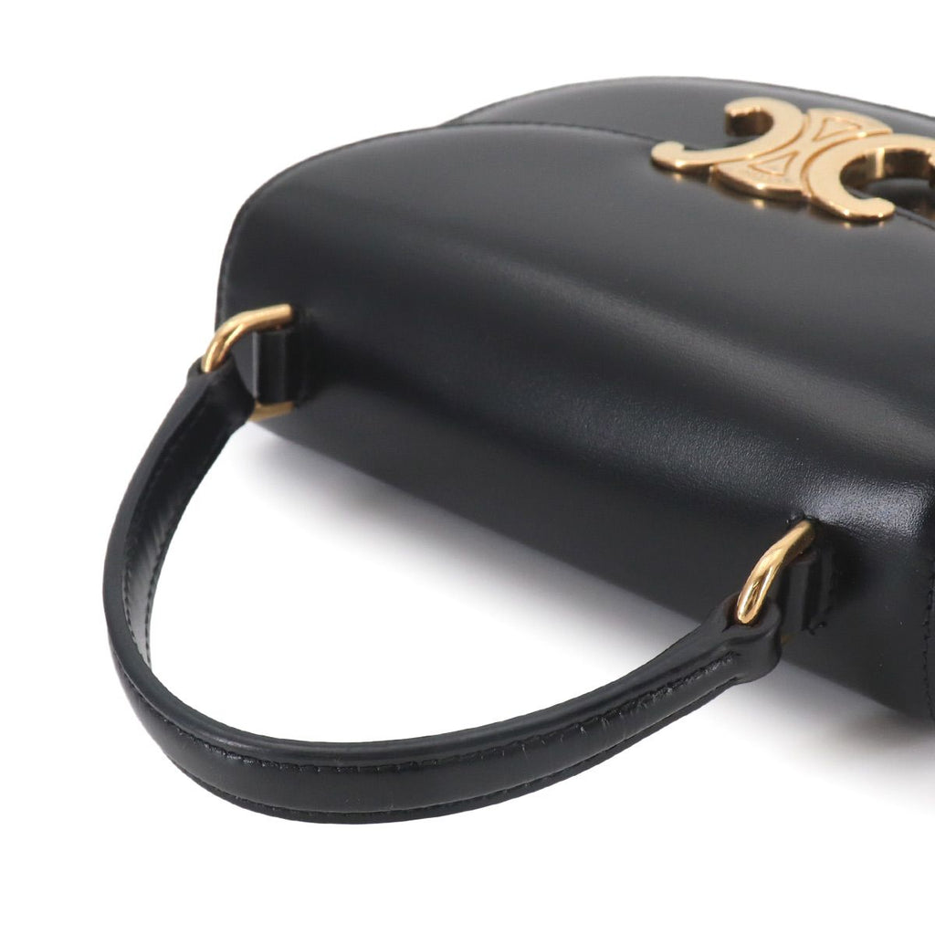 Celine Triomphe Mini Besace Clair 2-Way Bag Leather Black — view 5