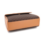Celine Macadam Pattern 2-Way Bag Leather Brown Gold Vintage — view 4