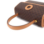 Celine Macadam Pattern 2-Way Bag Leather Brown Gold Vintage — view 5