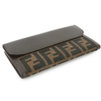 Fendi Zucca Pattern Bifold Wallet Canvas Leather Brown — view 4